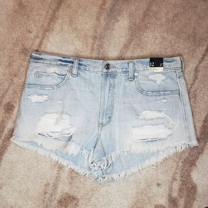 Abercrombie high rise denim shorts